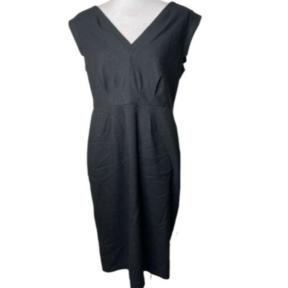 Classiques Entier Women's Sheath Dress Size 12 Cap Sleeve Black Career Party a20